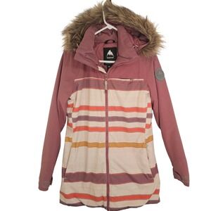 Burton Lelah Ski Snowboard Jacket Coat Women's Jacket XS Outdoor Winter Pink Fur
